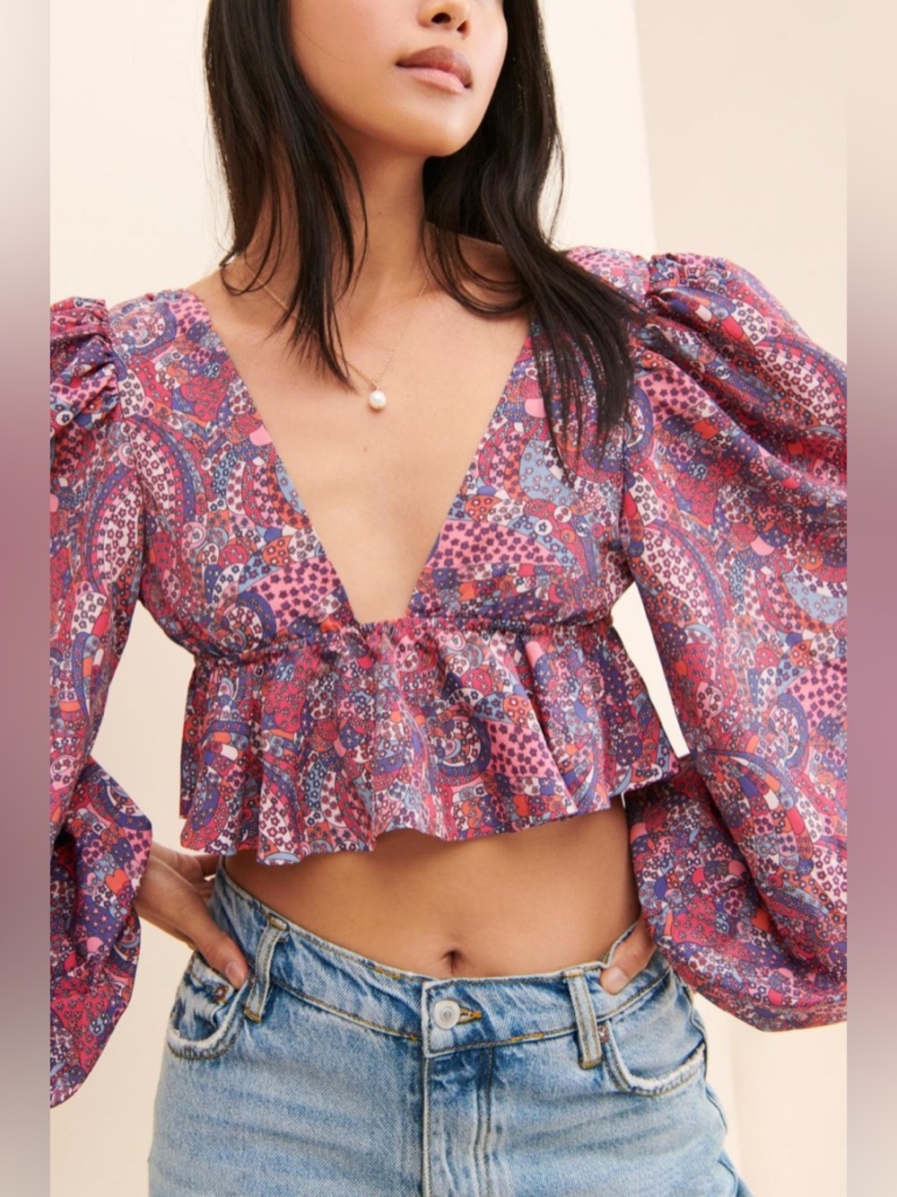 For Love And Lemons Tonya Crop Top Size XS NWT